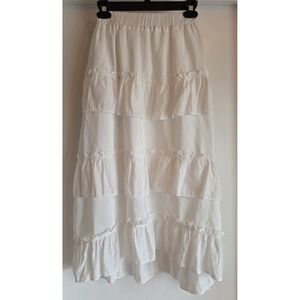 Stylenanda White Maxi Skirt Solid Casual Boho Long Women Wrap Gown